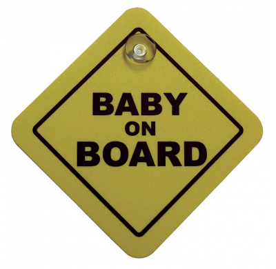 Pegatina/Bordje Baby on Board - Amarillo - 16x16cm